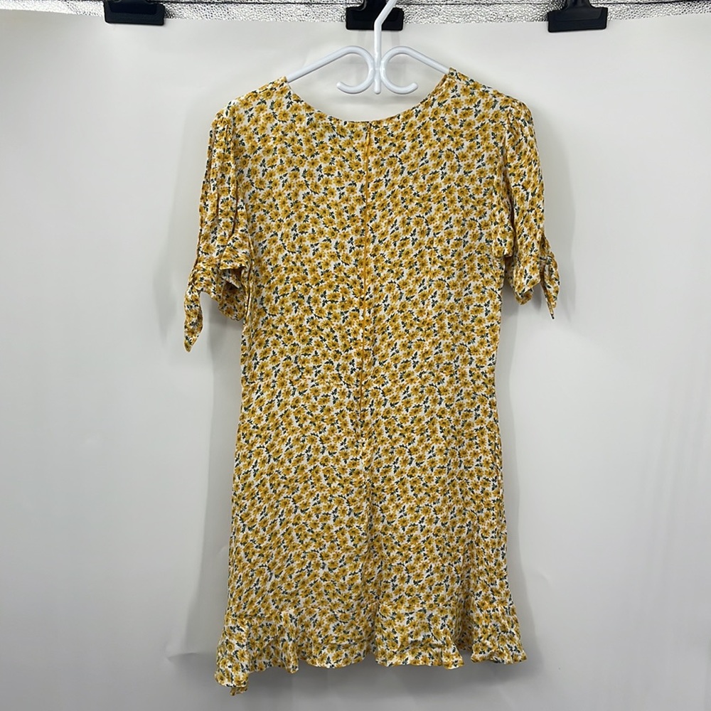 Faithfull The Brand Yellow Floral Women's Sun Dress Mini Dress - Picture 9 of 15